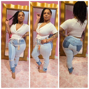 2 TONE DENIM JEANS