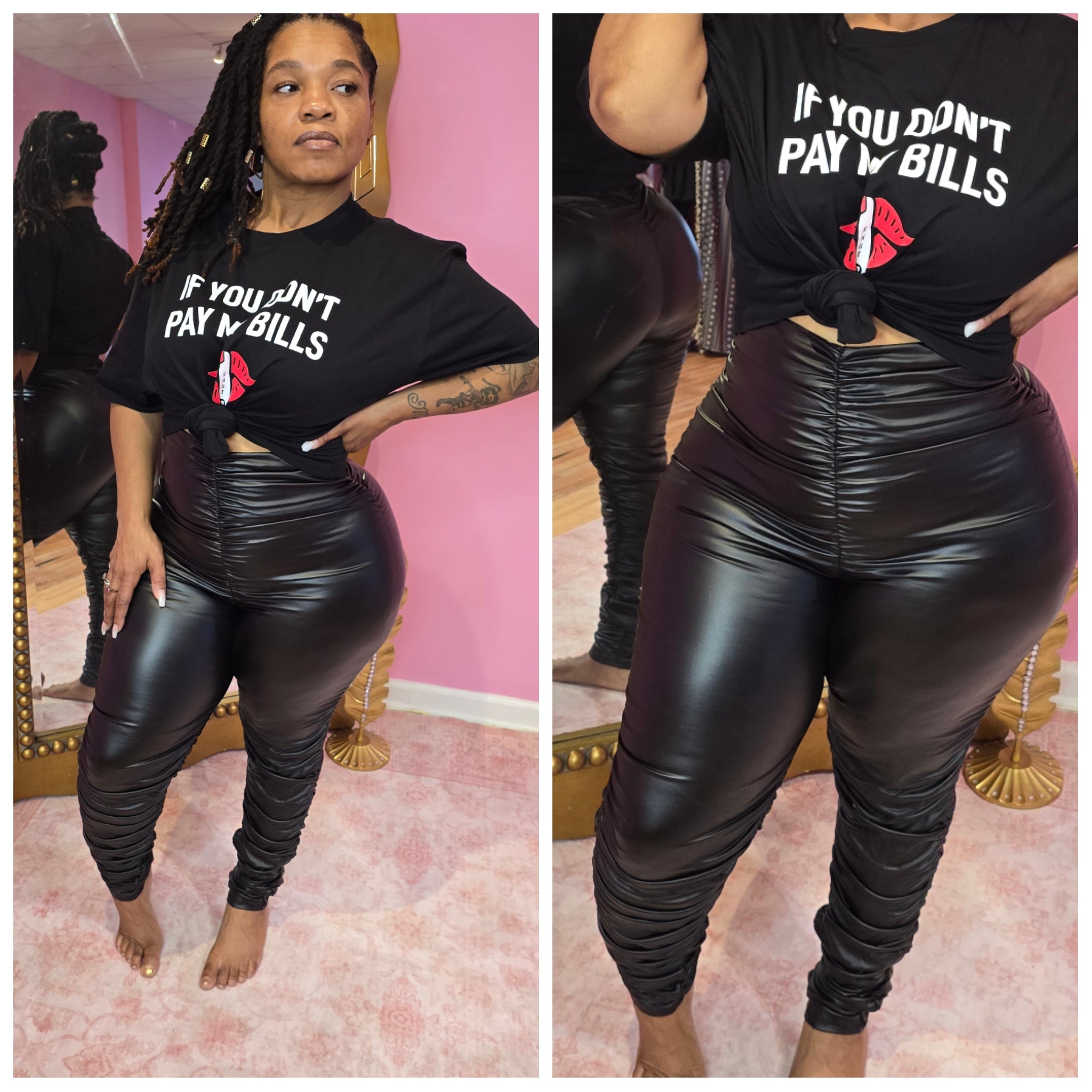 "DATE NIGHT" SCRUNCH LEATHER BOTTOMS