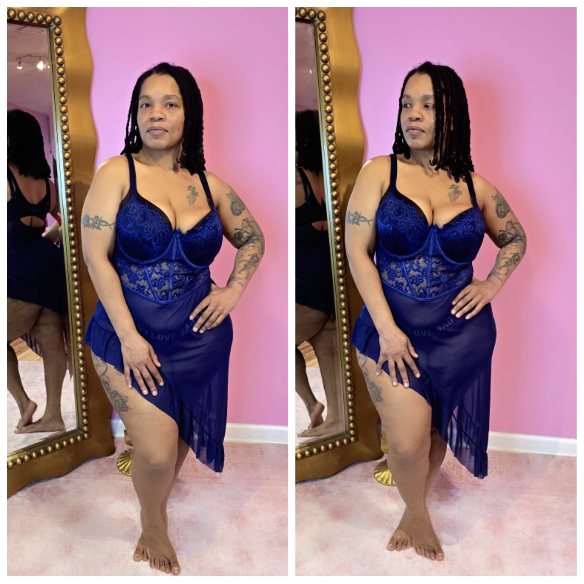 Wave 2 piece lingerie& thong set