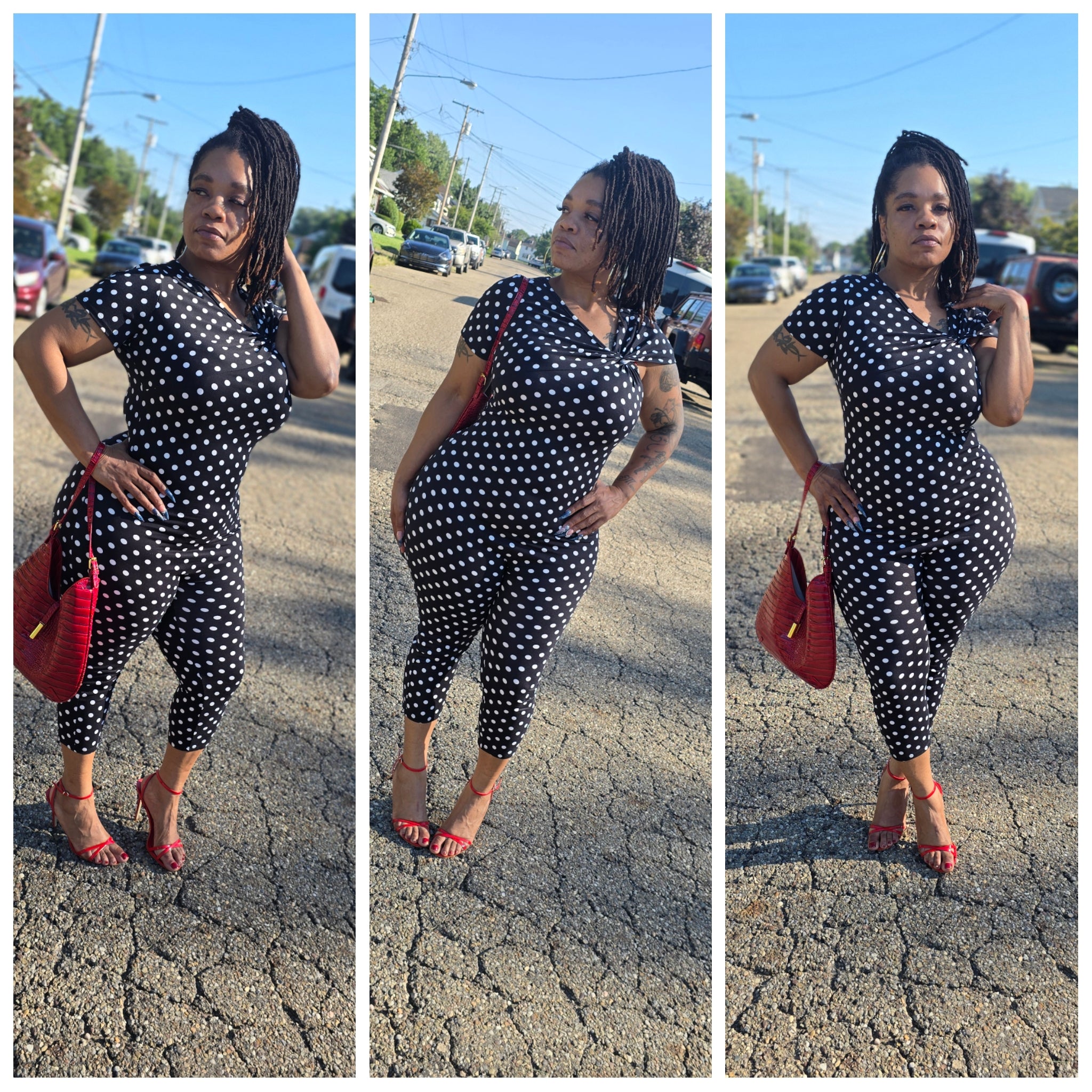 "POP OUT" CAPRI JUMPSUIT