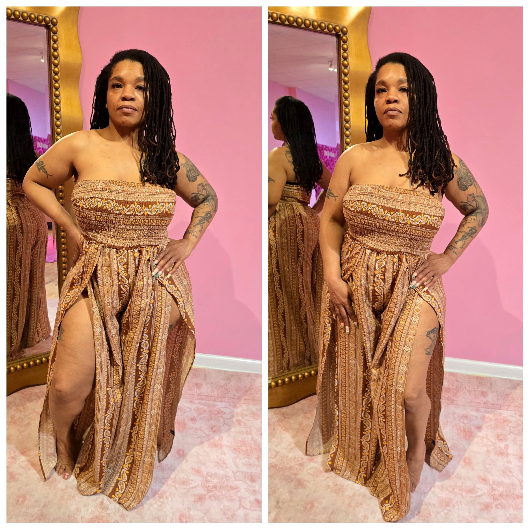 "Tribal" SLIT Jumpsuit